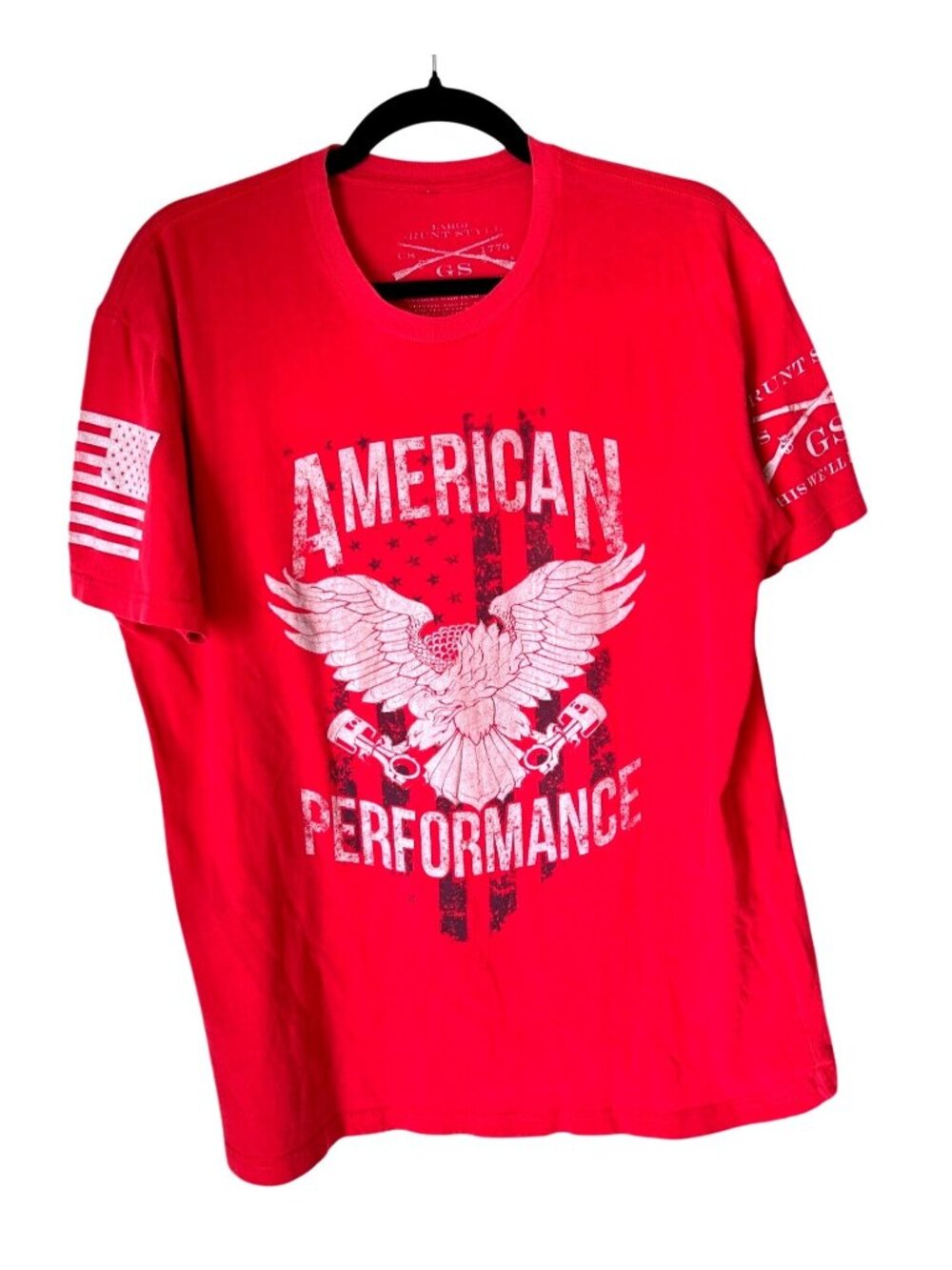 American Performance Red Graphic T-Shirt Size Large 100% Cotton For Men
